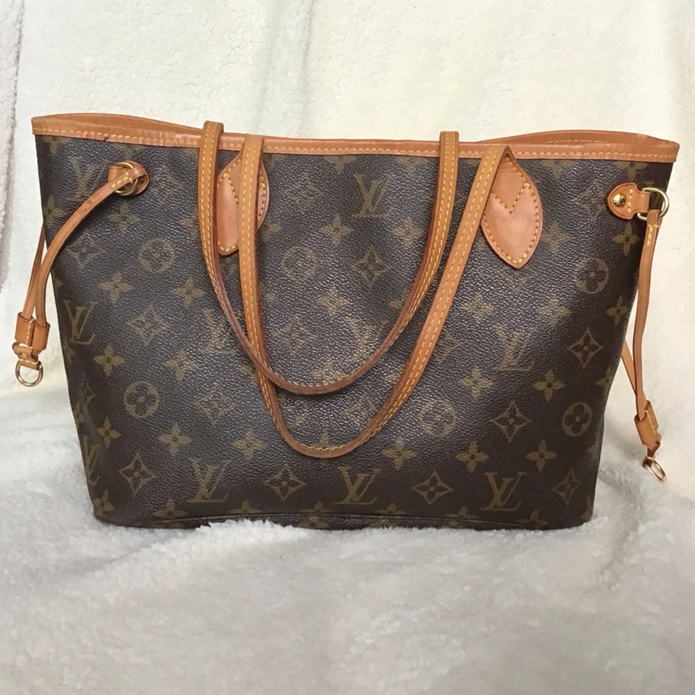 Louis Vuitton Brown Monogram Handbag with Tan Trim